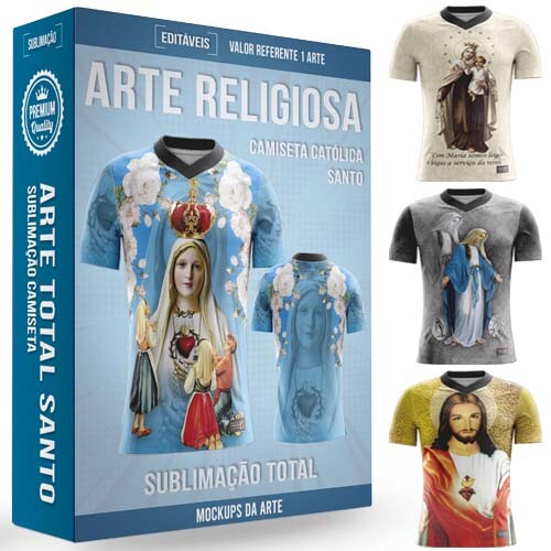 Artes Editáveis Sublimação Total Religião Santos Católicos