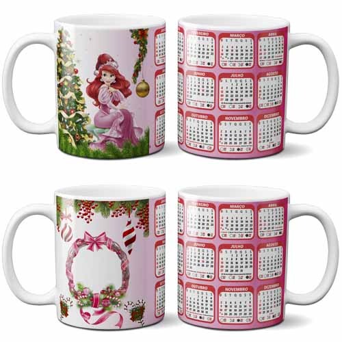 Estampas Canecas Calendários 2026 Natal Sublimação Artes