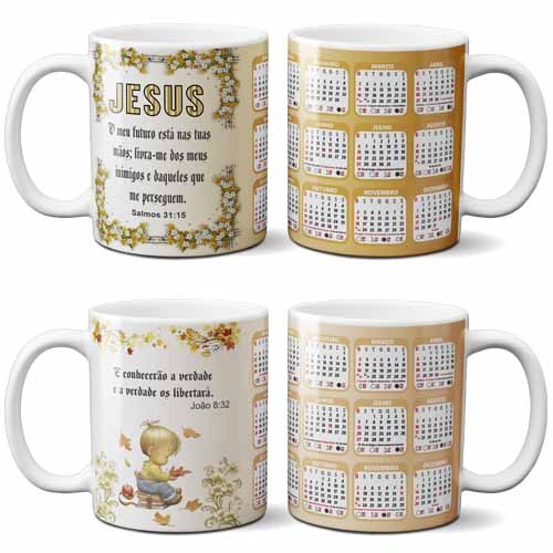 Estampas Canecas Religiosas Calendários 2026 Sublimação