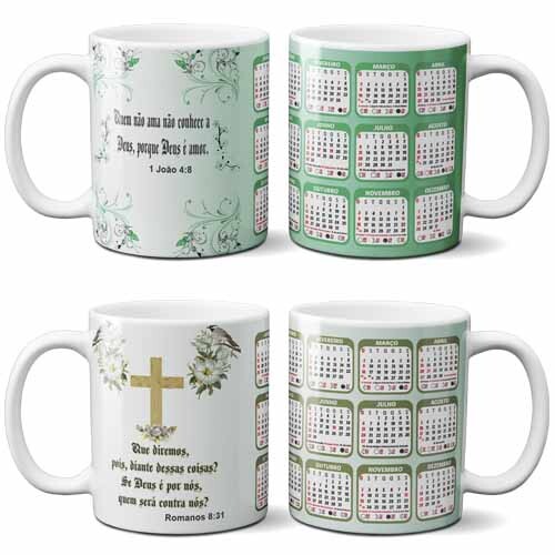 Pack Artes Sublimação Canecas Calendários 2026 Religiosas