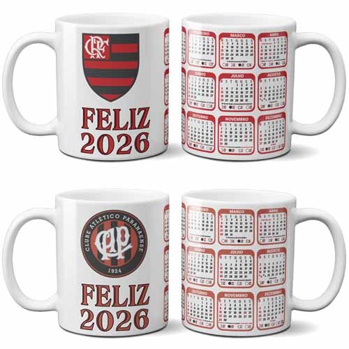 Artes Canecas Calendários 2026 Sublimação Times Canecas Pack