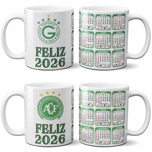 Artes Canecas Calendários 2026 Sublimação Times Canecas Pack