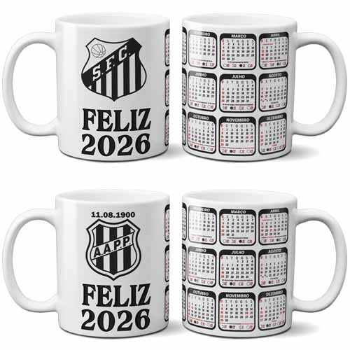 Artes Canecas Calendários 2026 Sublimação Times Canecas Pack