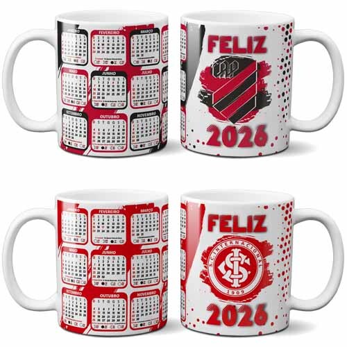 Pacote 25 Artes Calendários 2026 Canecas Times Sublimação 2