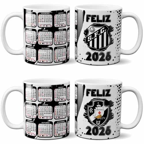 Pacote 25 Artes Calendários 2026 Canecas Times Sublimação 2