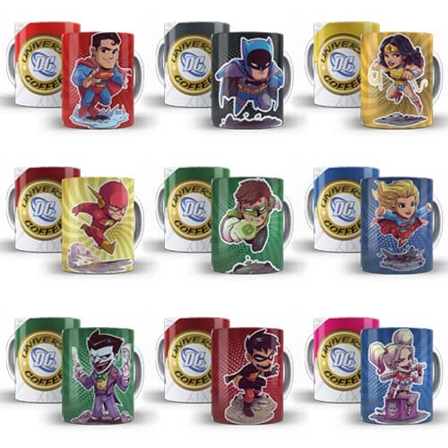 Pacote Artes Heróis Estampas Premium Sublimação Canecas