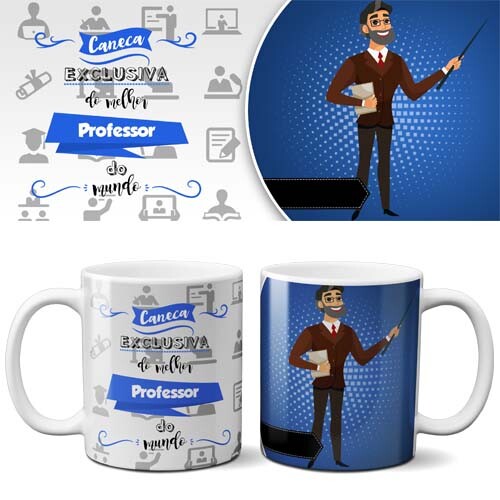 Artes Canecas Profissões Sublimação Editáveis Psd Mockups
