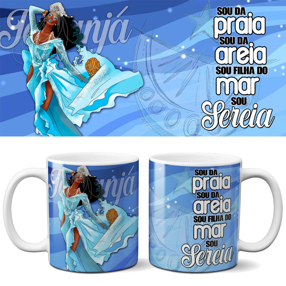 Estampas Editáveis Sublimação Canecas Umbanda Orixás Mockups