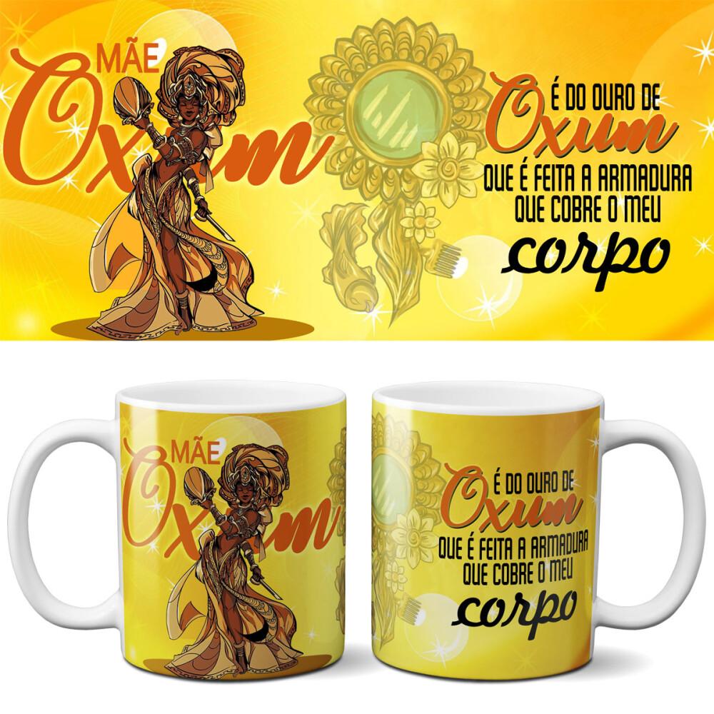 Estampas Editáveis Sublimação Canecas Umbanda Orixás Mockups