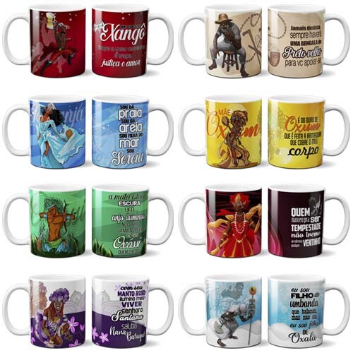 Pacote Artes Estampas Sublimação Canecas Umbanda Orixás