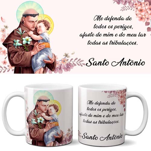 Artes Canecas Orações Religiosas Sublimação Mockups