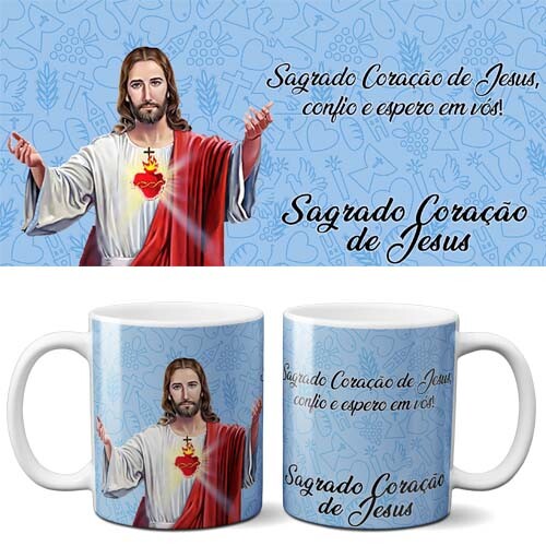 Artes Canecas Orações Religiosas Sublimação Mockups
