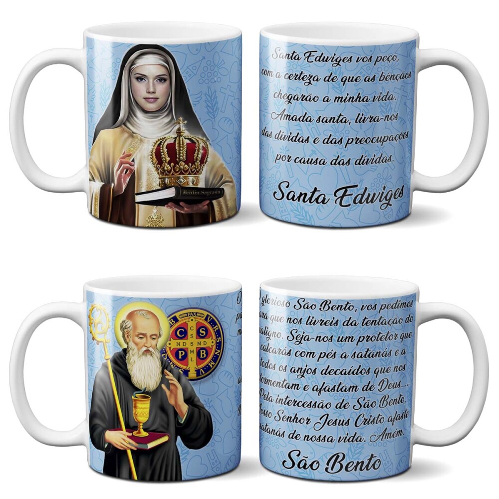 Pacote 30 Artes Canecas Orações Católicas Sublimação Mockups