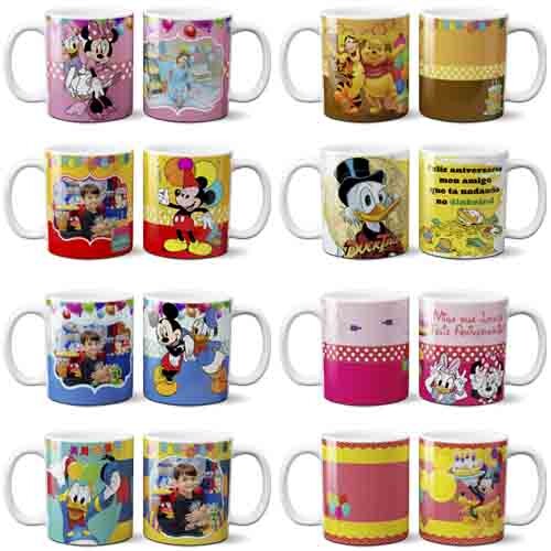 Estampas Canecas Parabéns Aniversário Infantil Artes Disney