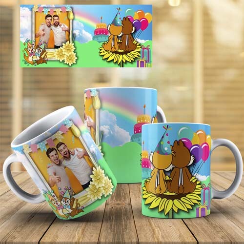 Estampas Canecas Parabéns Aniversário Infantil Artes Disney