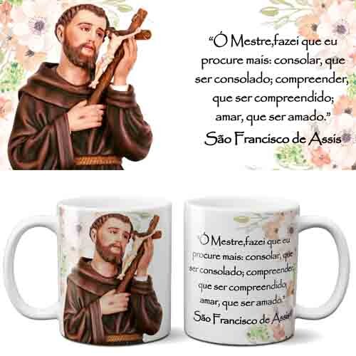 Artes Sublimação Canecas Santos Católicos Editáveis Mockups