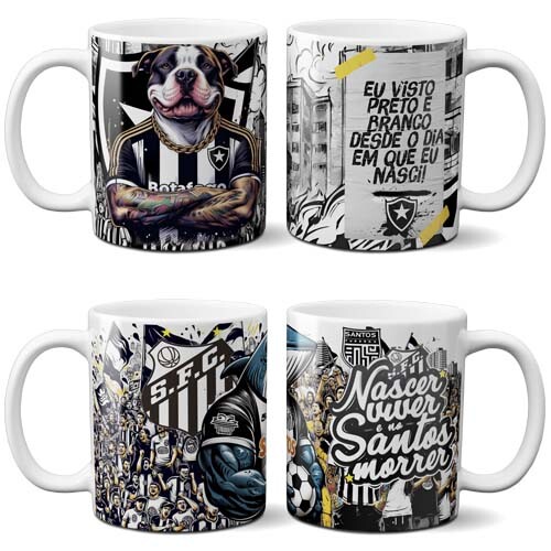 Artes Canecas Brasileirão Times Futebol Sublimação Mockups Pop
