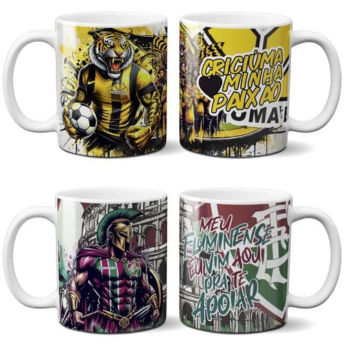 Estampas Times Canecas Brasileirão Futebol Sublimação Mockup P