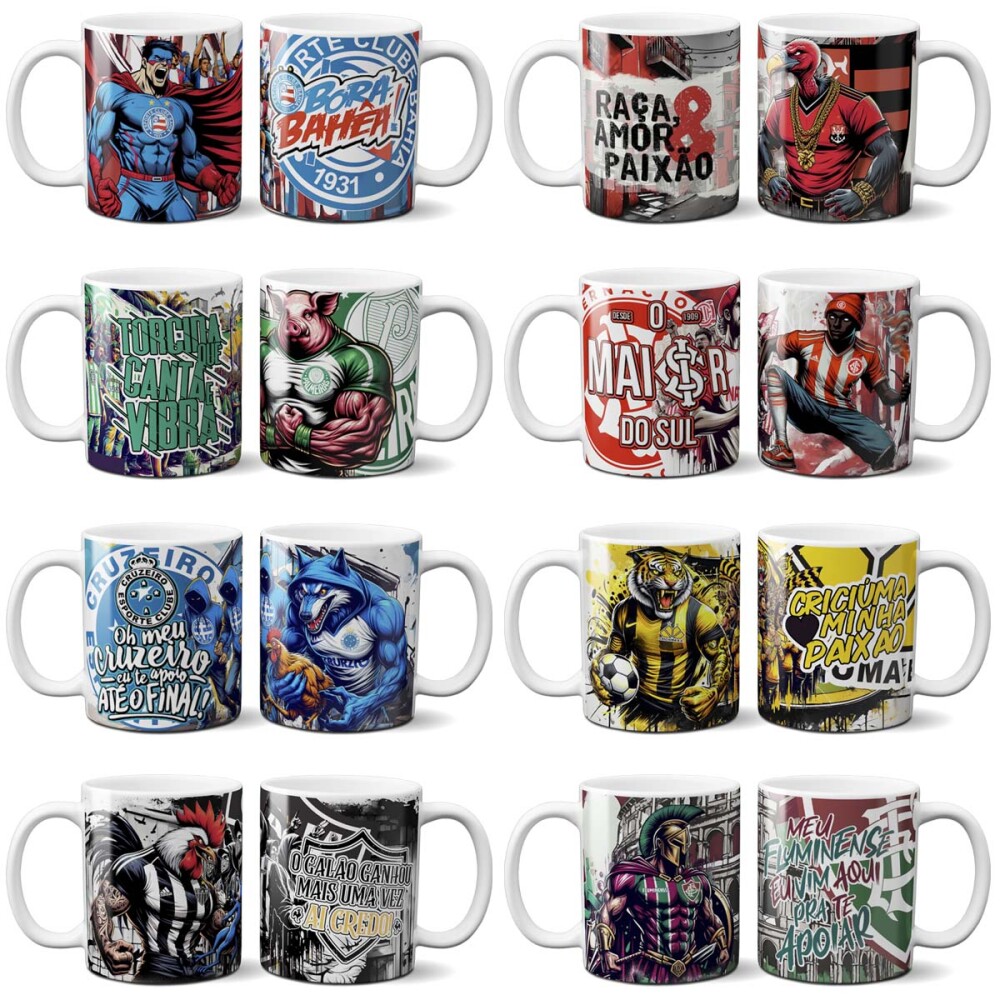 Pacote 22 Artes Times Brasileirão Futebol Mockups Sublimação P