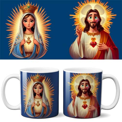 Pack 40 Artes Sublimação Canecas Santos Católicos 3D Religiosa