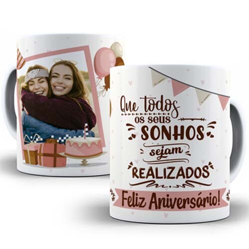 Artes Canecas Aniversário Parabéns 70 Estampas Sublimação