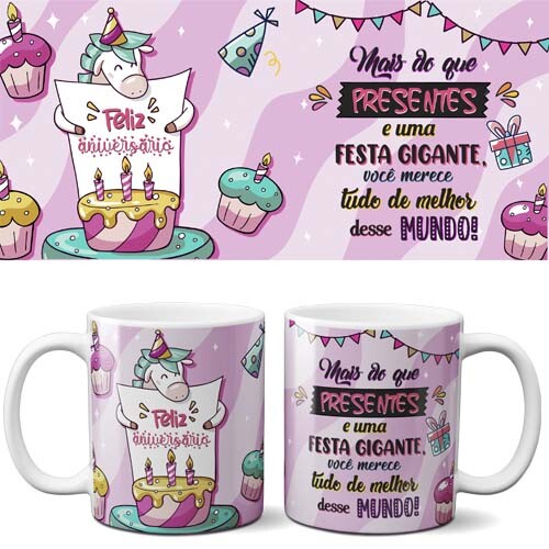 Estampas Canecas Aniversário 70 Estampas Canecas Parabéns