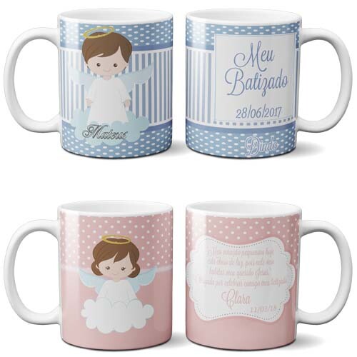 Estampas Batizado Madrinha Padrinho Artes Sublimação Canecas
