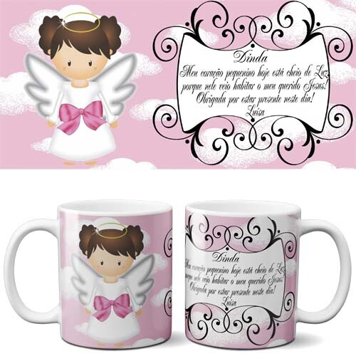 Estampas Batizado Madrinha Padrinho Artes Sublimação Canecas