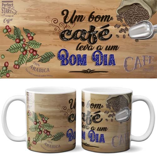 Pacote Artes Café Sublimação Canecas Editáveis Mockups