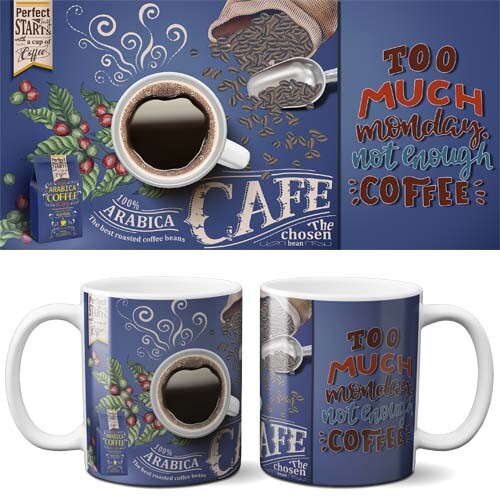 Pacote Artes Café Sublimação Canecas Editáveis Mockups