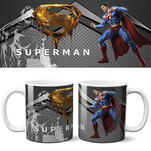 Artes Super Heróis Sublimação Canecas Editáveis Estampas Mock