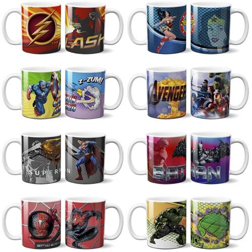 Estampas Super Heróis Editáveis Canecas Artes Sublimação