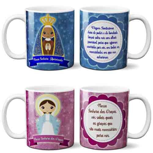 Estampas Santinhos Santos Canecas Sublimação Mockups