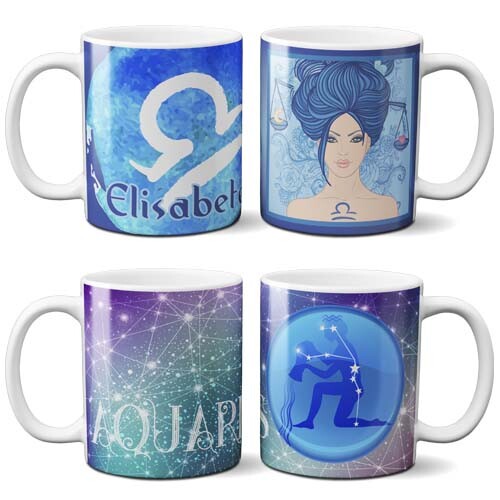 Estampas Editáveis Signos Canecas Artes Prontas Horóscopos