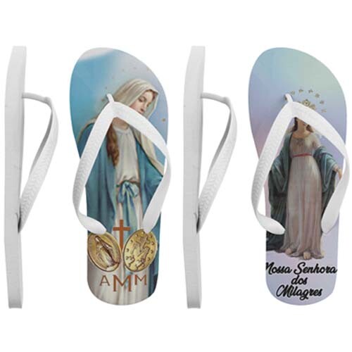 Artes Sublimação Chinelos Católicos Religiosos Mockups Santos