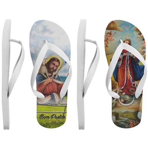 Artes Sublimação Chinelos Católicos Religiosos Mockups Santos