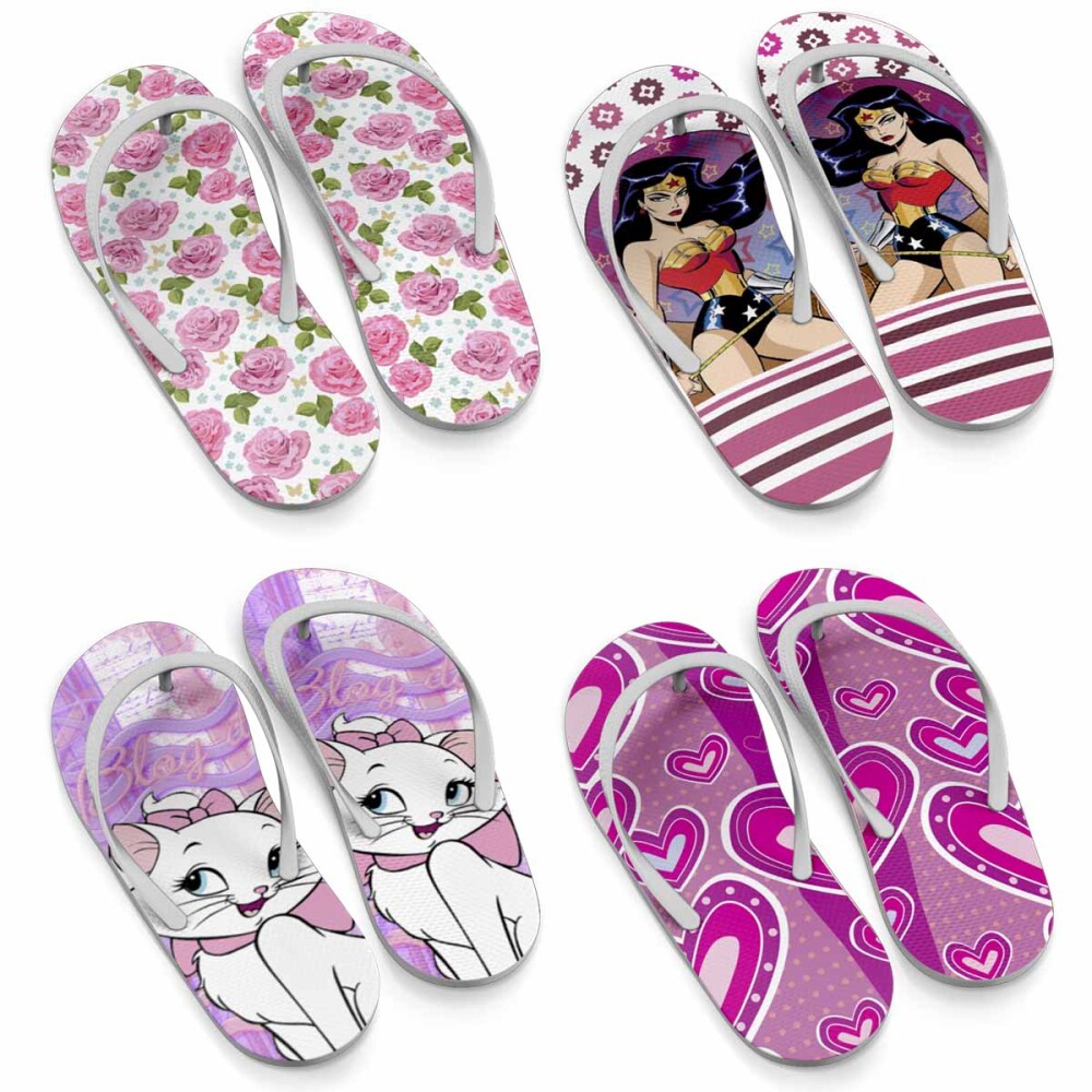 Pacote Artes Sublimação Chinelos Femininos Mulher Estampas