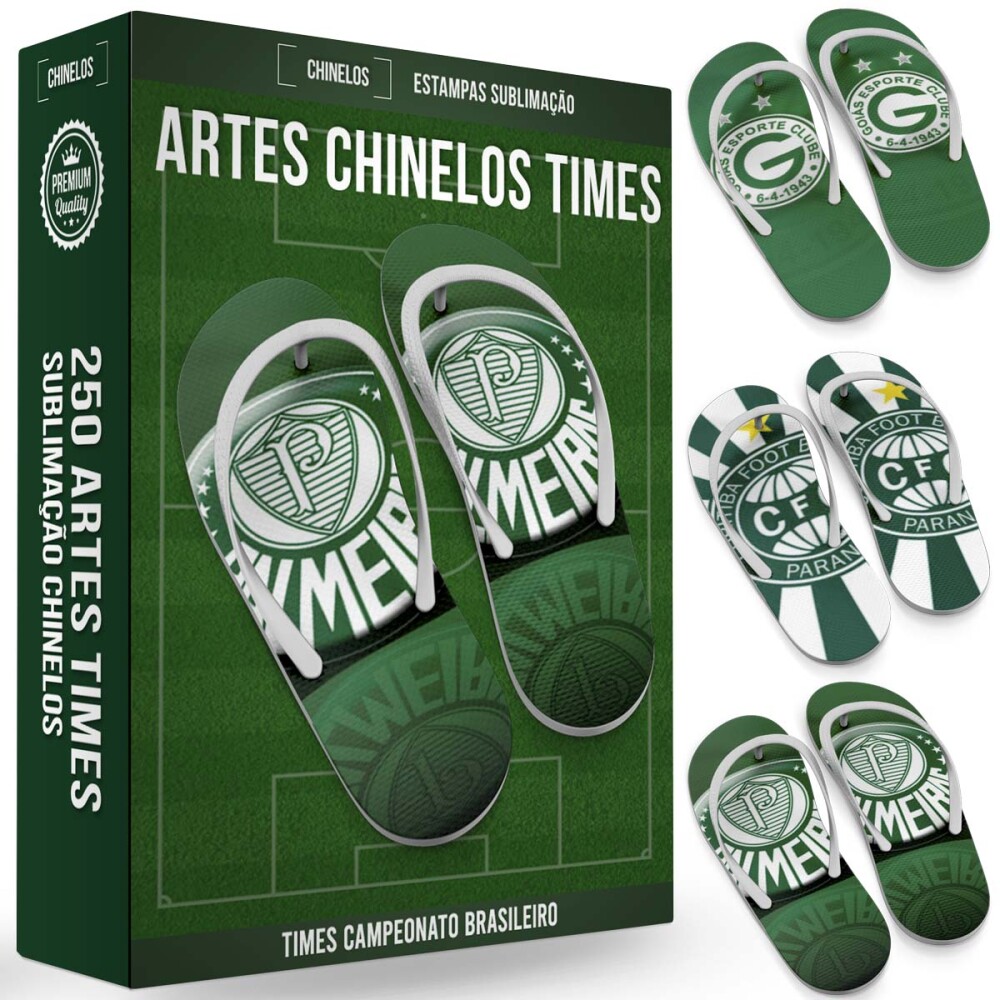 Artes Times Futebol Sublimação Chinelos 250 Estampas Gabaritos