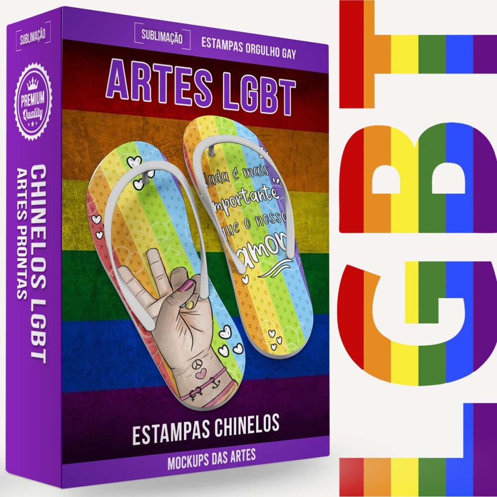 Artes Chinelos Lgbt Orgulho Gay Sublimação Mockups