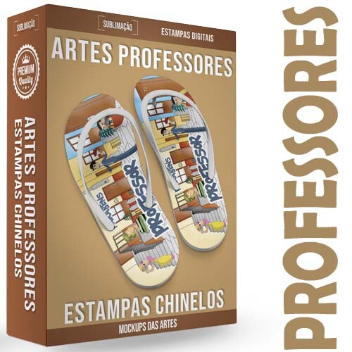 Estampas Professores Sublimação Chinelos Mockups Editáveis