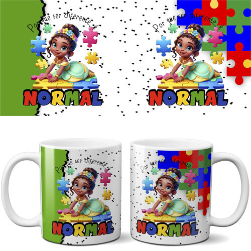 Artes Autista Autismo Estampas Sublimação Canecas Mockups