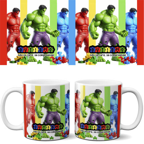 Pack Artes Autista Autismo Estampas Sublimação Canecas