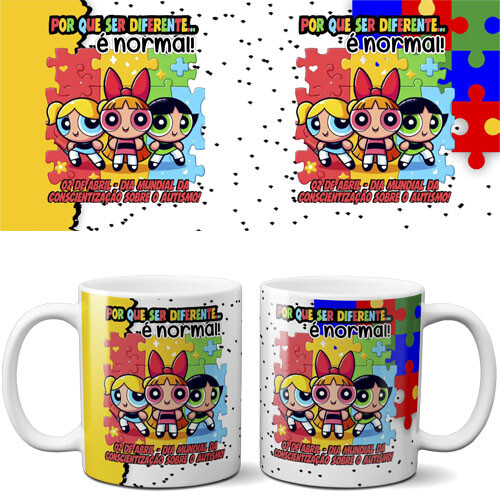 Pack Artes Autista Autismo Estampas Sublimação Canecas