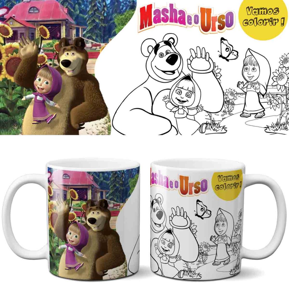 Pack 20 Artes Png Colorir Canecas Dia das Crianças Infantil