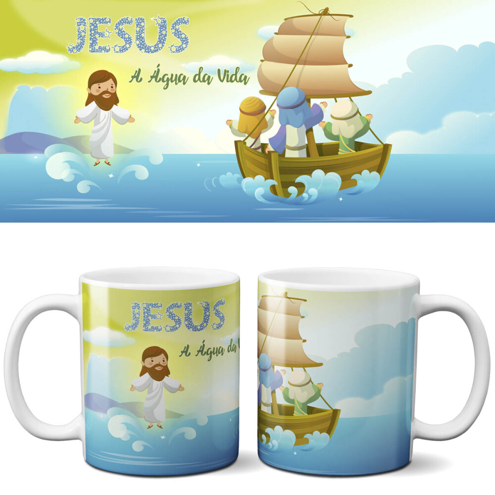 Artes Editáveis Canecas Religião Mockups Estampas Religiosas
