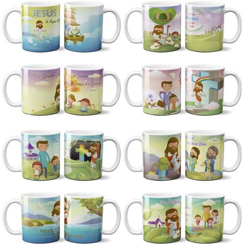 Pack Artes Sublimação Canecas Religiosas Religião Mockups