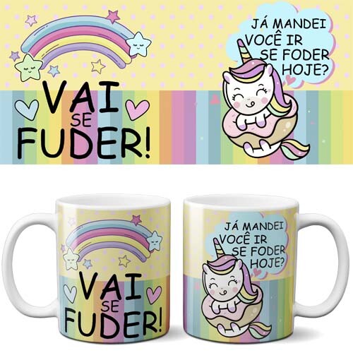 Artes Canecas Unicórnio Indiscreto Malcriado Sublimação
