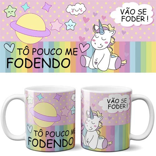 Artes Canecas Unicórnio Indiscreto Malcriado Sublimação