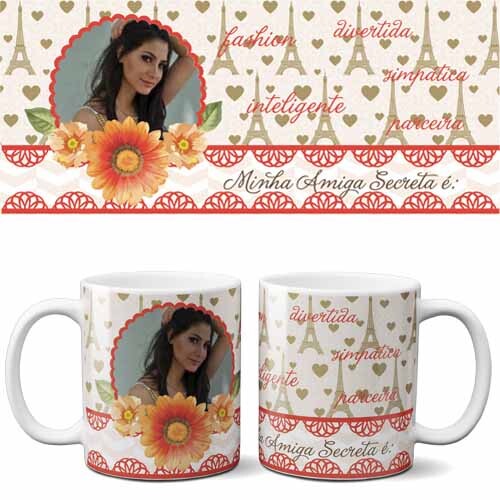 Estampas Editáveis Canecas Amigo Oculto Secreto Artes