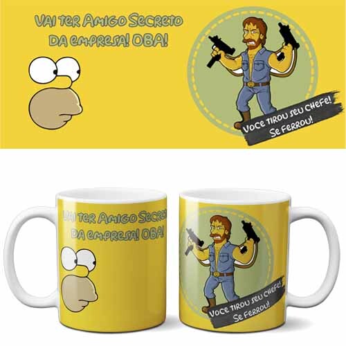 Estampas Editáveis Canecas Amigo Oculto Secreto Artes